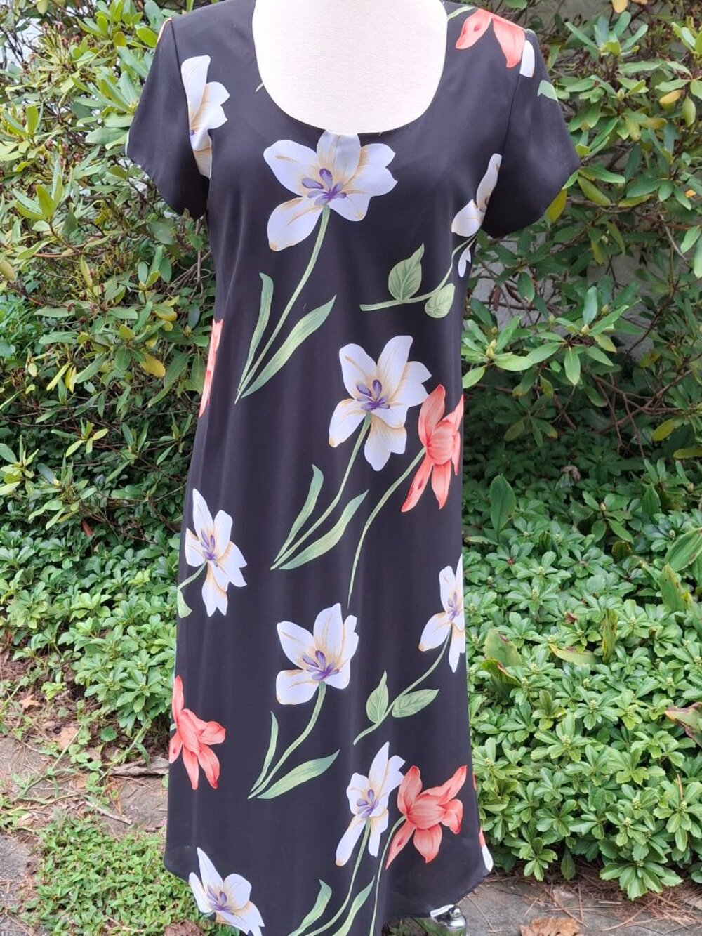 Choice of: Size 10/12 Short Sleeve, Lined, Pull Over Printed Floral Dresses